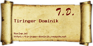 Tiringer Dominik névjegykártya